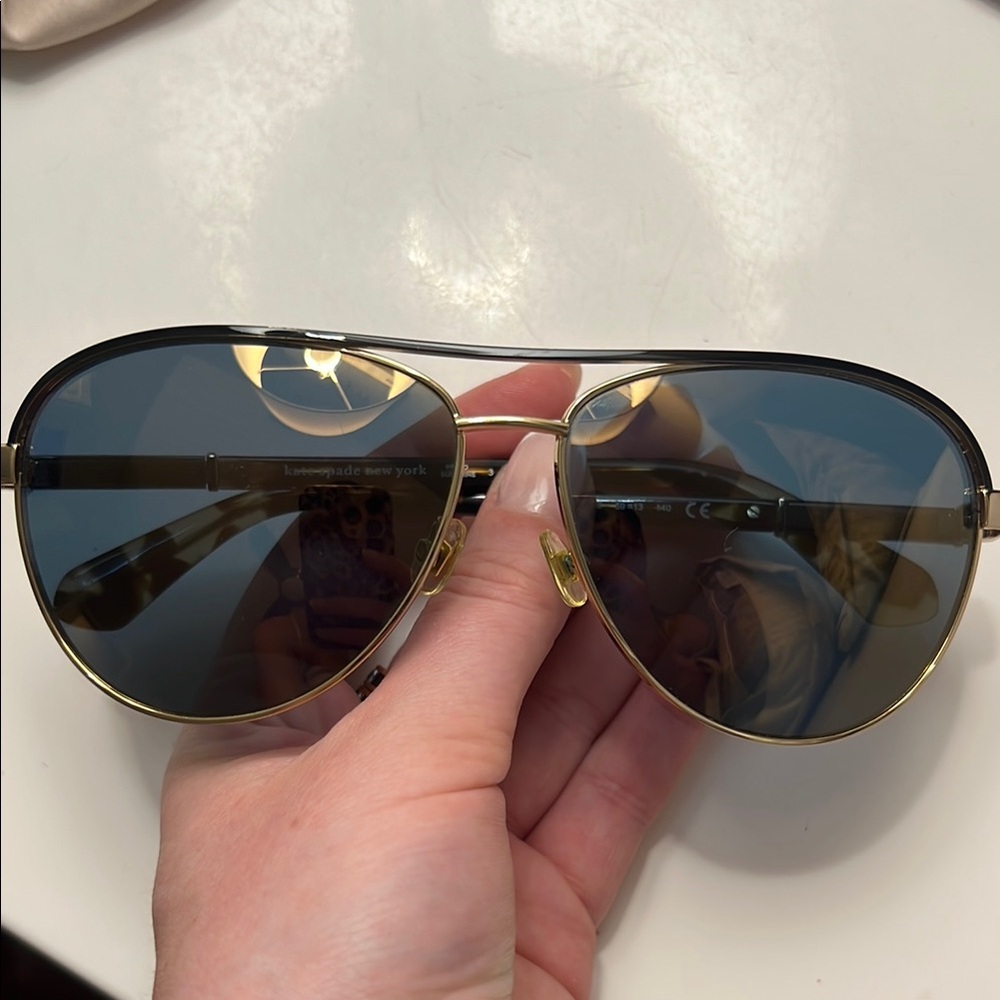 Kate Spade Gold Aviator Sunglasses